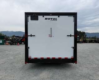 Thumbnail Photo of 2026 Royal Cargo 8.5X16 V NOSE Cargo / Enclosed Trailer WHITE w/ BLACKOUT PKG RAMP DOOR EXTRA HEIGHT 11,400LB GVW (GSR)