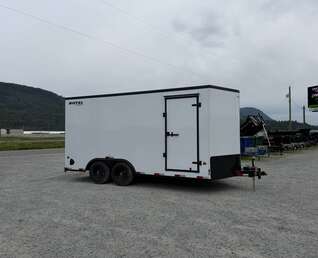 Thumbnail Photo of 2026 Royal Cargo 8.5X16 V NOSE Cargo / Enclosed Trailer WHITE w/ BLACKOUT PKG RAMP DOOR EXTRA HEIGHT 11,400LB GVW (GSR)