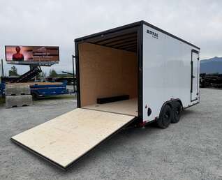 Thumbnail Photo of 2026 Royal Cargo 8.5X16 V NOSE Cargo / Enclosed Trailer WHITE w/ BLACKOUT PKG RAMP DOOR EXTRA HEIGHT 11,400LB GVW (GSR)
