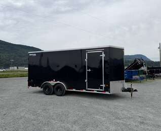Thumbnail Photo of 2026 Royal 7.5x18 Cargo Enclosed Trailer Heavy Duty 11400lb GVW w/ Barn Doors Gloss Black