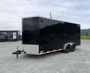 Thumbnail Photo of 2026 Royal 7.5x18 Cargo Enclosed Trailer Heavy Duty 11400lb GVW w/ Barn Doors Gloss Black