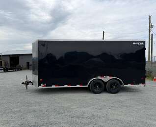 Thumbnail Photo of 2026 Royal 7.5x18 Cargo Enclosed Trailer Heavy Duty 11400lb GVW w/ Barn Doors Gloss Black