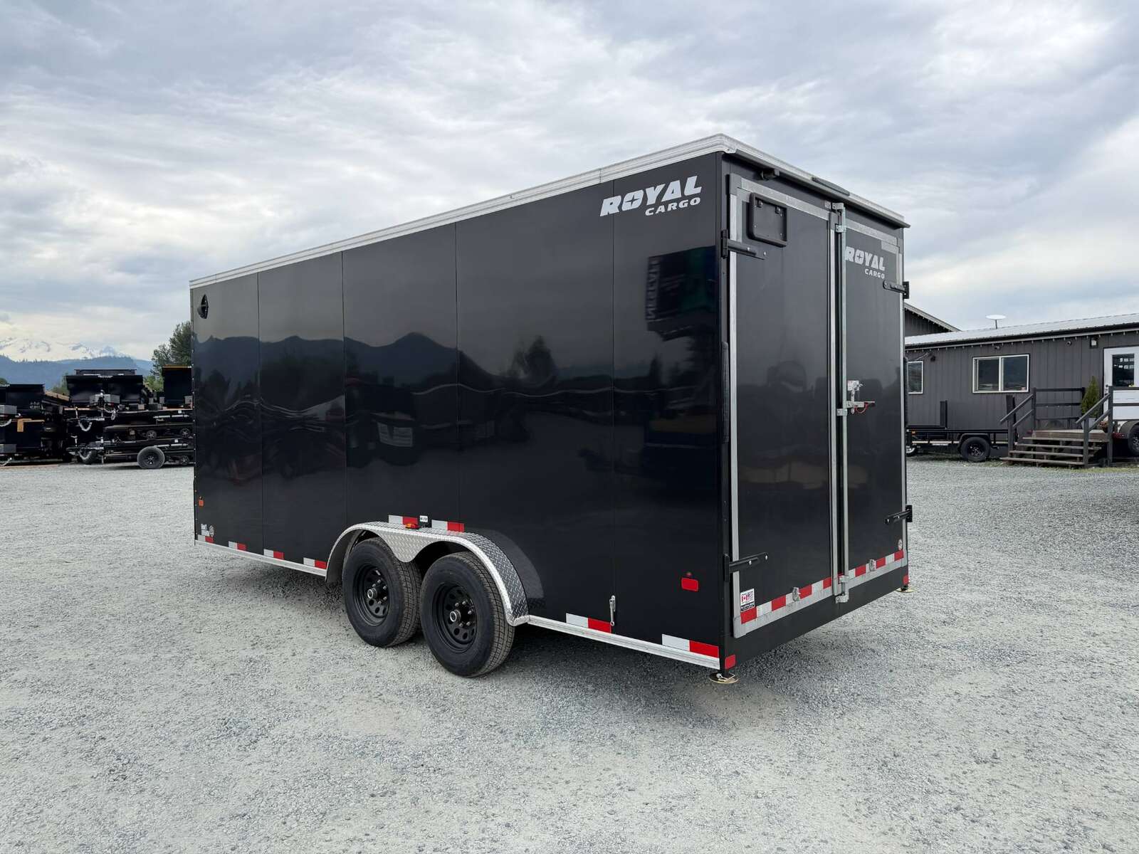 Photo of 2026 Royal 7.5x18 Cargo Enclosed Trailer Heavy Duty 11400lb GVW w/ Barn Doors Gloss Black