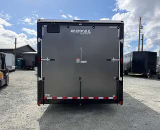 Thumbnail Photo of 2026 Royal Cargo 8.5x24 V Nose Car Hauler Cargo / Enclosed Trailer 11,400lb GVW Charcoal Grey Ramp Door Extra Height (GSR)