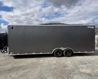 Thumbnail Photo of 2026 Royal Cargo 8.5x24 V Nose Car Hauler Cargo / Enclosed Trailer 11,400lb GVW Charcoal Grey Ramp Door Extra Height (GSR)