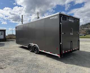 Thumbnail Photo of 2026 Royal Cargo 8.5x24 V Nose Car Hauler Cargo / Enclosed Trailer 11,400lb GVW Charcoal Grey Ramp Door Extra Height (GSR)
