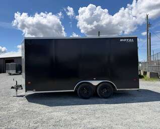 Thumbnail Photo of 2026 Royal 7.5X16 V-NOSE RAMP DOOR EXTRA HEIGHT Cargo / Enclosed Trailer Black 7700lb GVW (GSR)