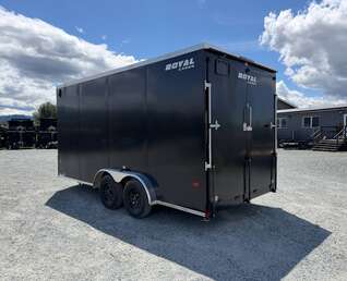 Thumbnail Photo of 2026 Royal 7.5X16 V-NOSE RAMP DOOR EXTRA HEIGHT Cargo / Enclosed Trailer Black 7700lb GVW (GSR)