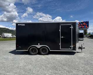 Thumbnail Photo of 2026 Royal 7.5X16 V-NOSE RAMP DOOR EXTRA HEIGHT Cargo / Enclosed Trailer Black 7700lb GVW (GSR)