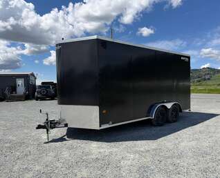 Thumbnail Photo of 2026 Royal 7.5X16 V-NOSE RAMP DOOR EXTRA HEIGHT Cargo / Enclosed Trailer Black 7700lb GVW (GSR)