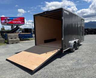 Thumbnail Photo of 2026 Royal 7.5X16 V-NOSE RAMP DOOR EXTRA HEIGHT Cargo / Enclosed Trailer Black 7700lb GVW (GSR)