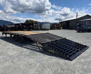 Thumbnail Photo of 2026 Southland 22+6 Gooseneck Equipment Flat Bed Trailer Deck Over 29,000lb GVW w/ Flip up ramps