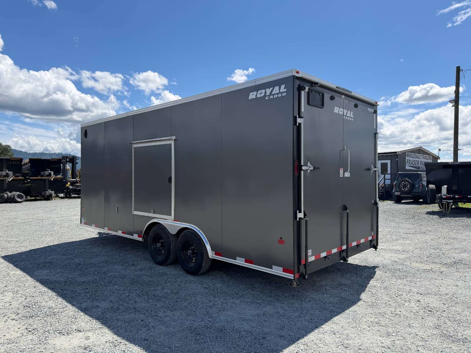 Photo of 2026 Royal Cargo 8.5x20 SIDE ESCAPE DOOR +V Nose 11,400lb Cargo / Enclosed Trailer Car Hauler Extra Height Ramp Door Charcoal Grey (GSR)
