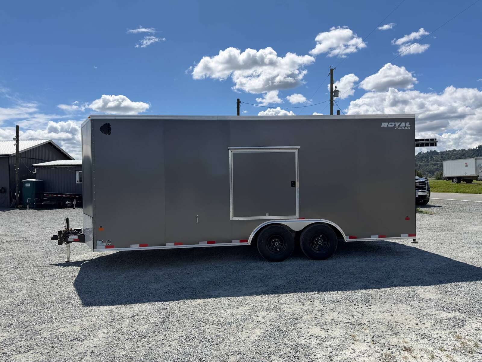 Photo of 2026 Royal Cargo 8.5x20 SIDE ESCAPE DOOR +V Nose 11,400lb Cargo / Enclosed Trailer Car Hauler Extra Height Ramp Door Charcoal Grey (GSR)