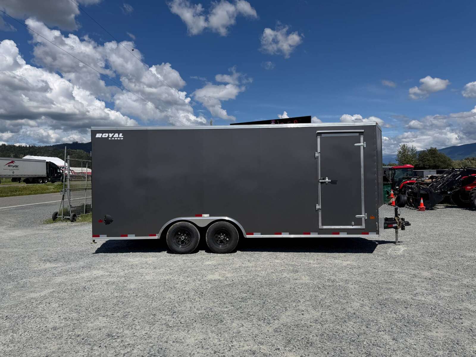 Photo of 2026 Royal Cargo 8.5x20 SIDE ESCAPE DOOR +V Nose 11,400lb Cargo / Enclosed Trailer Car Hauler Extra Height Ramp Door Charcoal Grey (GSR)