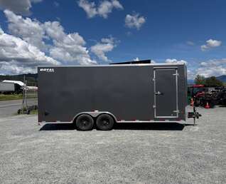 Thumbnail Photo of 2026 Royal Cargo 8.5x20 SIDE ESCAPE DOOR +V Nose 11,400lb Cargo / Enclosed Trailer Car Hauler Extra Height Ramp Door Charcoal Grey (GSR)