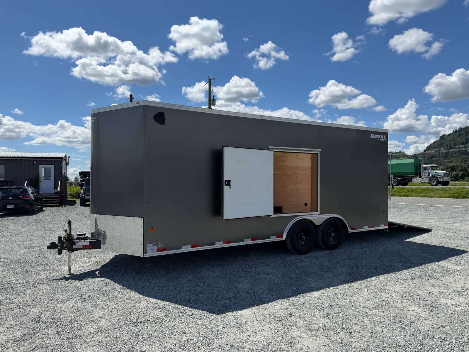 Photo of 2026 Royal Cargo 8.5x20 SIDE ESCAPE DOOR +V Nose 11,400lb Cargo / Enclosed Trailer Car Hauler Extra Height Ramp Door Charcoal Grey (GSR)