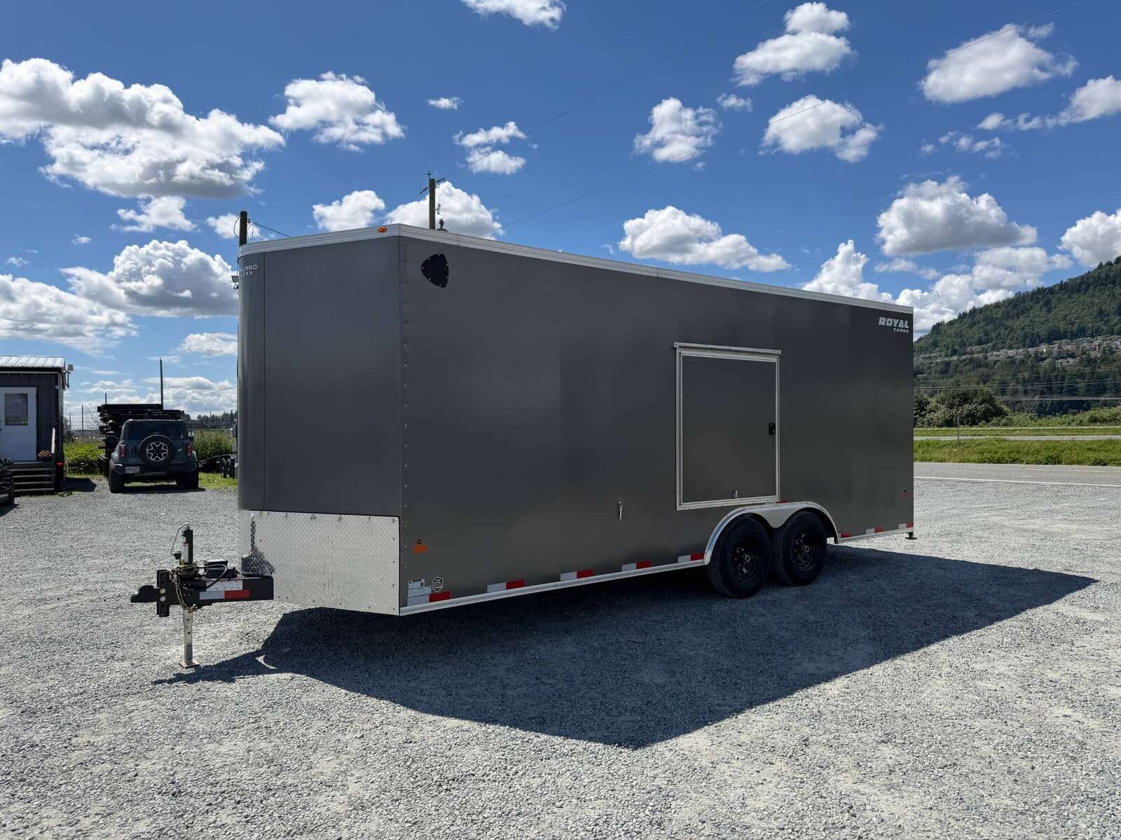 Photo of 2026 Royal Cargo 8.5x20 SIDE ESCAPE DOOR +V Nose 11,400lb Cargo / Enclosed Trailer Car Hauler Extra Height Ramp Door Charcoal Grey (GSR)