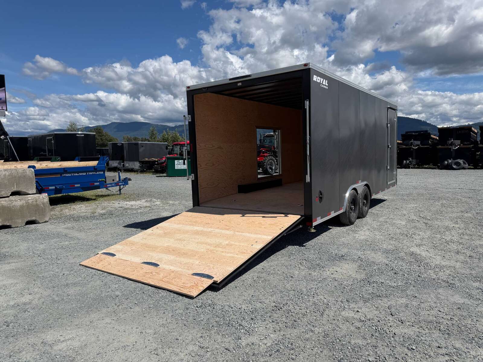 Photo of 2026 Royal Cargo 8.5x20 SIDE ESCAPE DOOR +V Nose 11,400lb Cargo / Enclosed Trailer Car Hauler Extra Height Ramp Door Charcoal Grey (GSR)