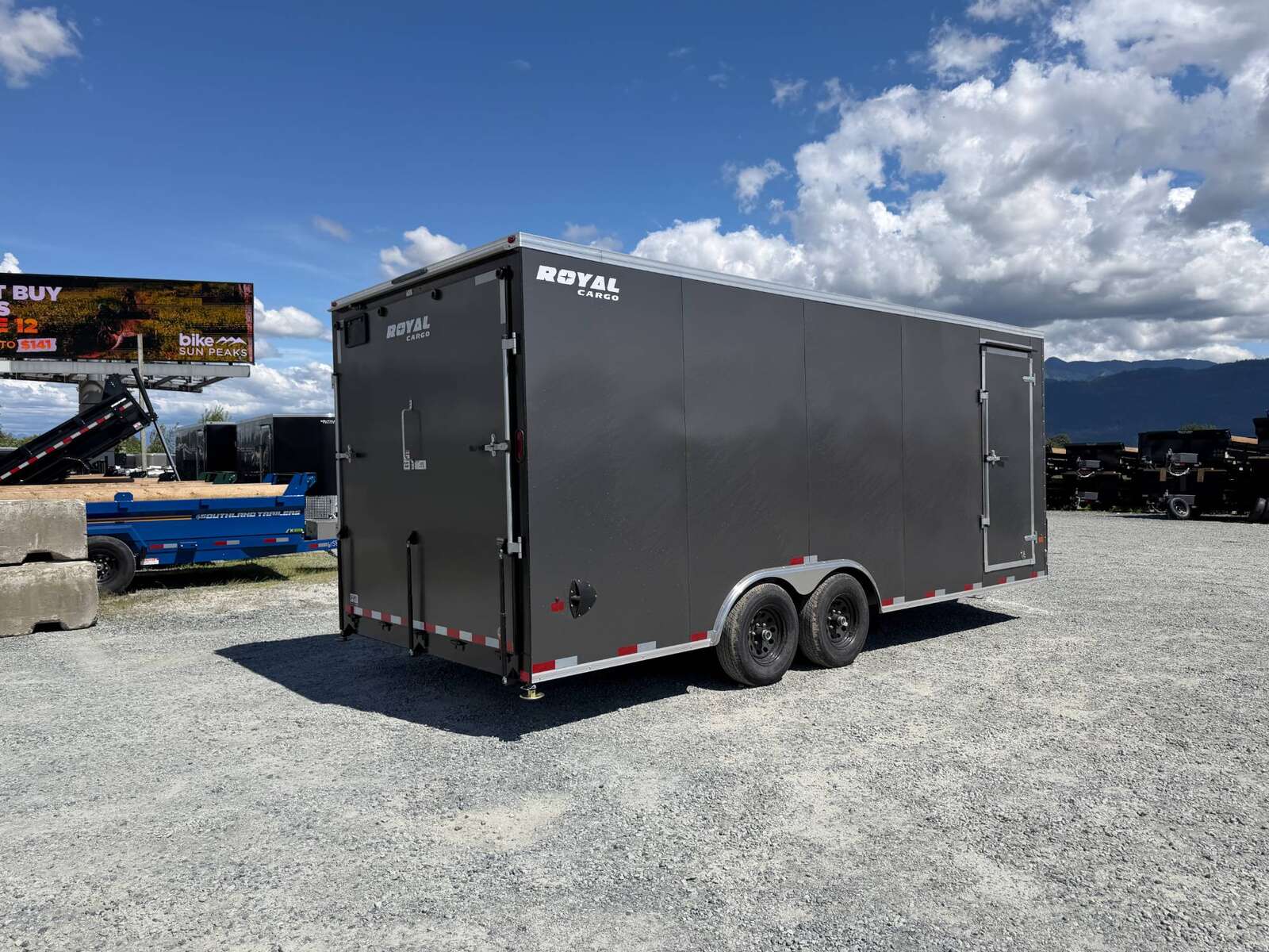 Photo of 2026 Royal Cargo 8.5x20 SIDE ESCAPE DOOR +V Nose 11,400lb Cargo / Enclosed Trailer Car Hauler Extra Height Ramp Door Charcoal Grey (GSR)