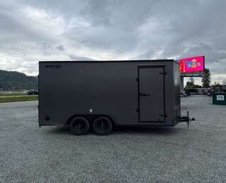 Thumbnail Photo of **Scratch Discount** 2026 Royal 7.5X16 V-NOSE RAMP DOOR EXTRA HEIGHT Cargo / Enclosed Trailer Charcoal Grey w/ Blackout Package 7700lb GVW (GSR)
