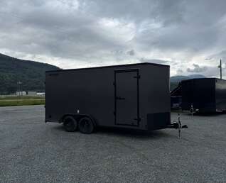 Thumbnail Photo of **Scratch Discount** 2026 Royal 7.5X16 V-NOSE RAMP DOOR EXTRA HEIGHT Cargo / Enclosed Trailer Charcoal Grey w/ Blackout Package 7700lb GVW (GSR)