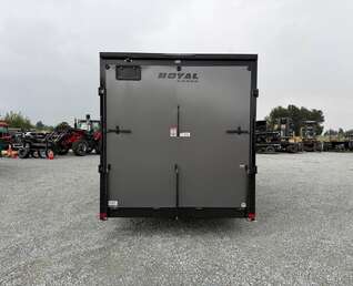 Thumbnail Photo of **Scratch Discount** 2026 Royal 7.5X16 V-NOSE RAMP DOOR EXTRA HEIGHT Cargo / Enclosed Trailer Charcoal Grey w/ Blackout Package 7700lb GVW (GSR)