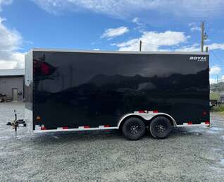 Thumbnail Photo of 2026 Royal 7.5x18 Cargo Enclosed Trailer Heavy Duty 11400lb GVW w/ Ramp Door Gloss Black (GSR)