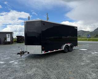 Thumbnail Photo of 2026 Royal 7.5x18 Cargo Enclosed Trailer Heavy Duty 11400lb GVW w/ Ramp Door Gloss Black (GSR)