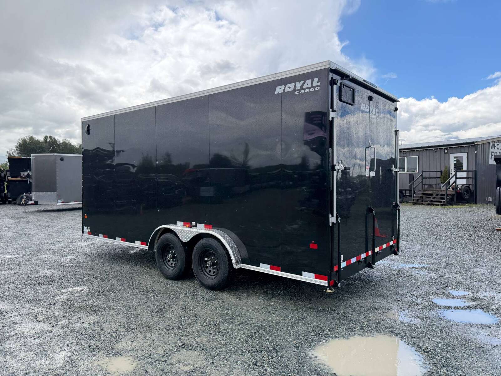 Photo of 2026 Royal 7.5x18 Cargo Enclosed Trailer Heavy Duty 11400lb GVW w/ Ramp Door Gloss Black (GSR)