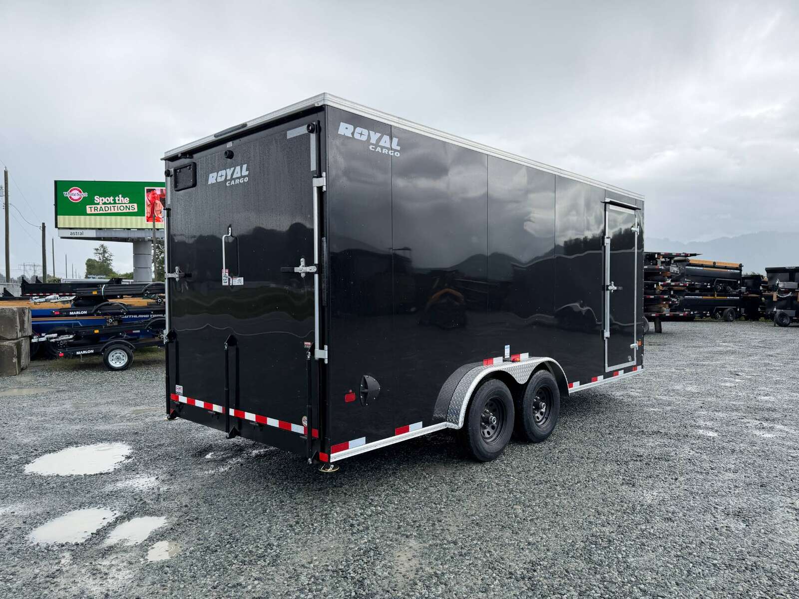 Photo of 2026 Royal 7.5x18 Cargo Enclosed Trailer Heavy Duty 11400lb GVW w/ Ramp Door Gloss Black (GSR)
