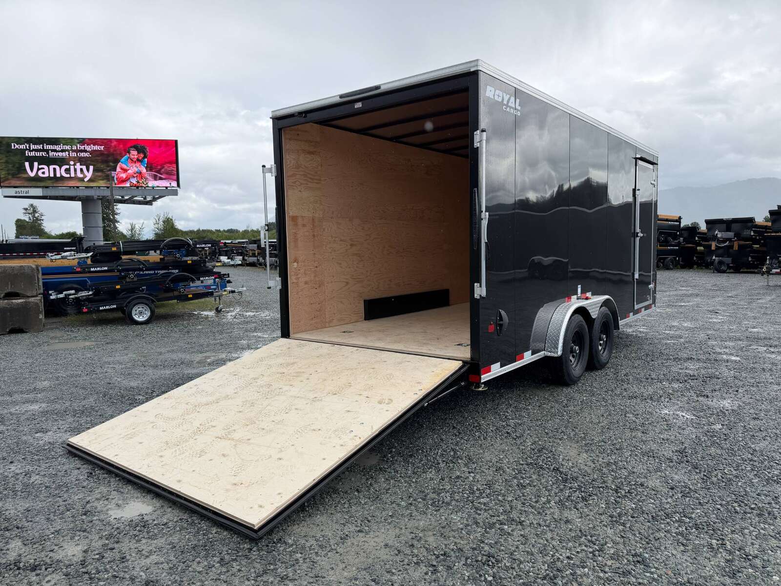 Photo of 2026 Royal 7.5x18 Cargo Enclosed Trailer Heavy Duty 11400lb GVW w/ Ramp Door Gloss Black (GSR)