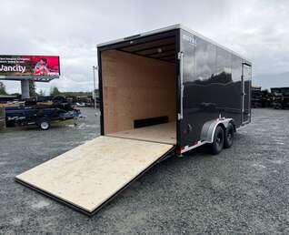 Thumbnail Photo of 2026 Royal 7.5x18 Cargo Enclosed Trailer Heavy Duty 11400lb GVW w/ Ramp Door Gloss Black (GSR)