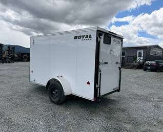 Thumbnail Photo of 2026 Royal Cargo 5x10 Cargo Enclosed Trailer V Nose Ramp Door White (GSR)