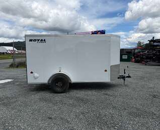 Thumbnail Photo of 2026 Royal Cargo 5x10 Cargo Enclosed Trailer V Nose Ramp Door White (GSR)