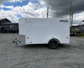 Thumbnail Photo of 2026 Royal Cargo 5x10 Cargo Enclosed Trailer V Nose Ramp Door White (GSR)