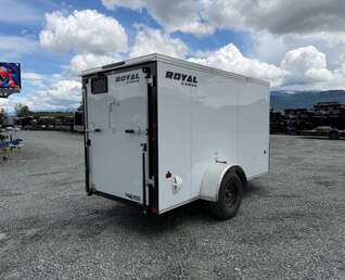 Thumbnail Photo of 2026 Royal Cargo 5x10 Cargo Enclosed Trailer V Nose Ramp Door White (GSR)