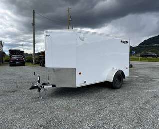 Thumbnail Photo of 2026 Royal Cargo 5x10 Cargo Enclosed Trailer V Nose Ramp Door White (GSR)