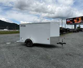Thumbnail Photo of 2026 Royal Cargo 5x10 Cargo Enclosed Trailer V Nose Ramp Door White (GSR)