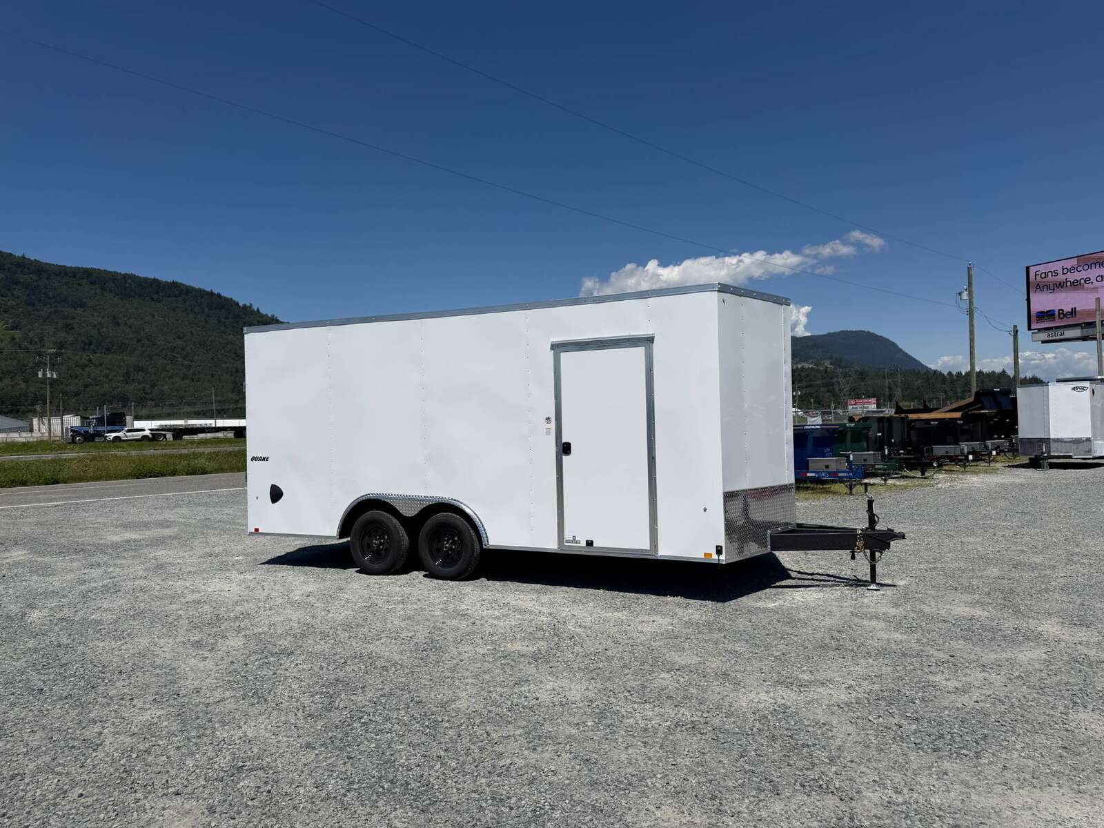 Photo of 2026 Impact 8.5x18 Quake V Nose Cargo Enclosed Trailer Ramp Door Extra Height White 7000lb GVW