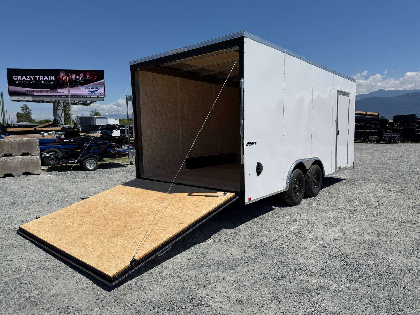 Photo of 2026 Impact 8.5x18 Quake V Nose Cargo Enclosed Trailer Ramp Door Extra Height White 7000lb GVW