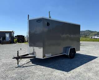 Thumbnail Photo of 2026 Impact Quake 6x12 V Nose Cargo / Enclosed Trailer Charcoal Grey Ramp Door Extra Height 2990lb GVW