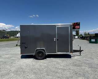 Thumbnail Photo of 2026 Impact Quake 6x12 V Nose Cargo / Enclosed Trailer Charcoal Grey Ramp Door Extra Height 2990lb GVW