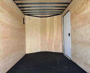 Thumbnail Photo of 2026 Royal Cargo 7X14 Contractor Package V Nose 13,200lb GVW BARN DOORS WHITE Enclosed Trailer Extra Tall