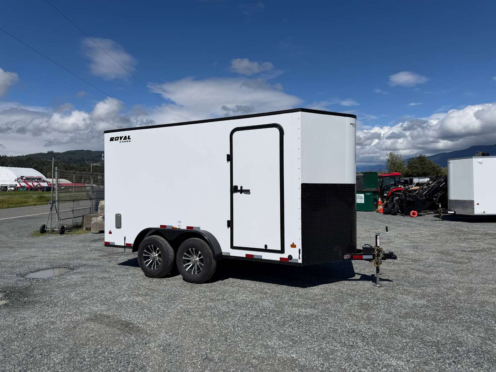 Photo of 2026 Royal Cargo 7X14 Contractor Package V Nose 13,200lb GVW BARN DOORS WHITE Enclosed Trailer Extra Tall
