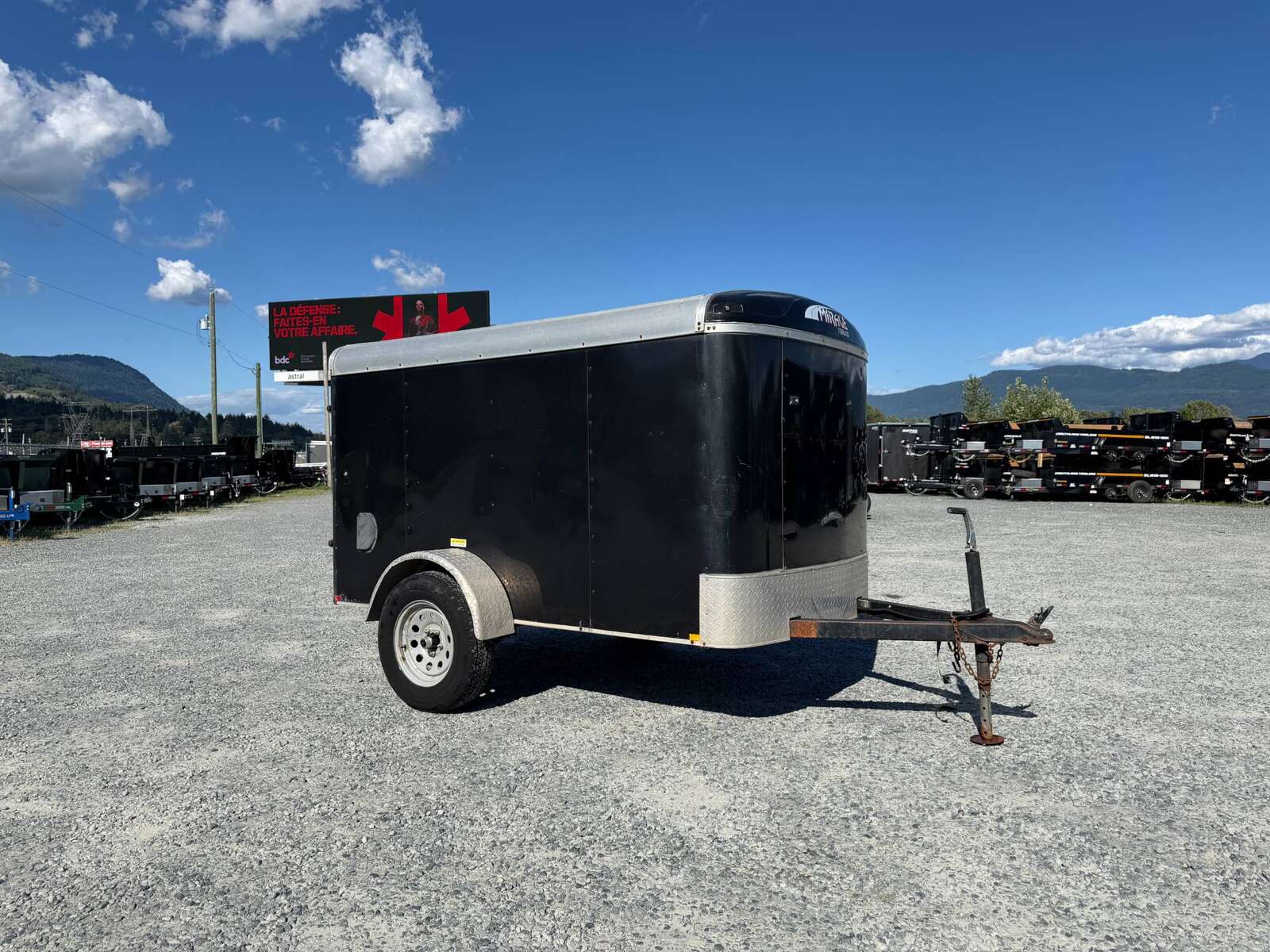 Photo of Pre Owned Used 2017 Mirage 5x8 Cargo / Enclosed Trailer Black Ramp Door 2990lb GVW