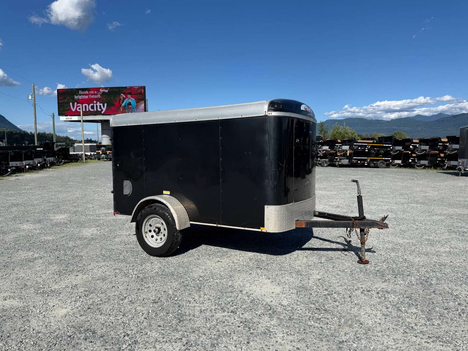 Photo of Pre Owned Used 2017 Mirage 5x8 Cargo / Enclosed Trailer Black Ramp Door 2990lb GVW