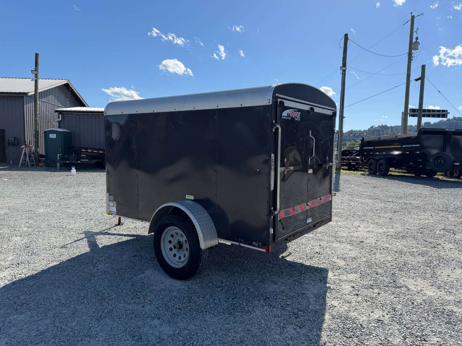 Photo of Pre Owned Used 2017 Mirage 5x8 Cargo / Enclosed Trailer Black Ramp Door 2990lb GVW