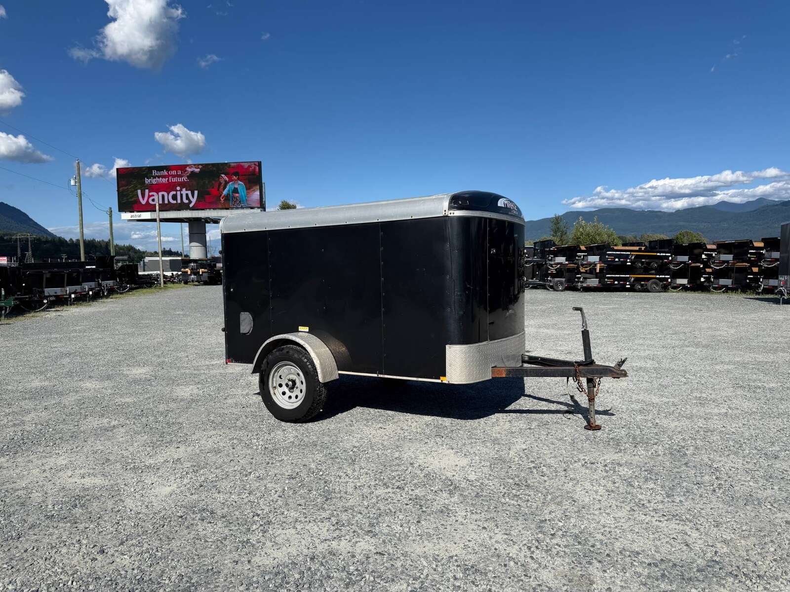 Photo of Pre Owned Used 2017 Mirage 5x8 Cargo / Enclosed Trailer Black Ramp Door 2990lb GVW