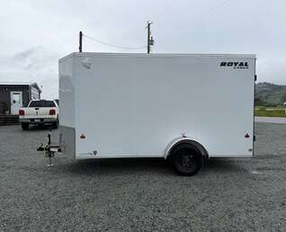 Thumbnail Photo of 2026 Royal Cargo 6x12 V Nose Cargo / Enclosed Trailer Barn Doors White Extra height 2900lb GVW
